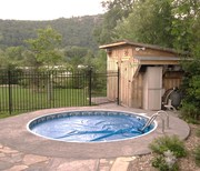 Inground Pool Stamp concrete and Fencing for $17.999.Complete